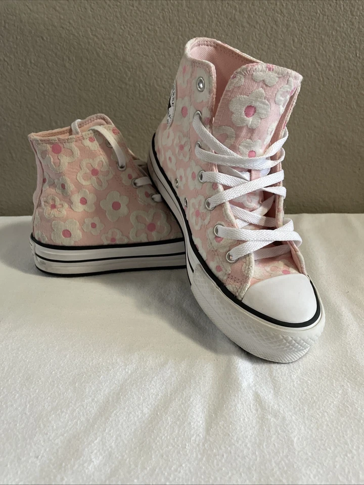 Zapatillas altas Converse Chuck Taylor rosa floral niñas niños TALLA 5 Foto 1 de 4