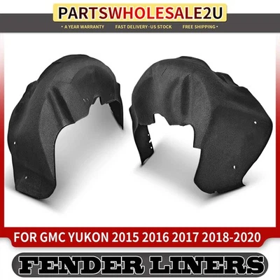2x Forros de guardabarros interiores laterales traseros PET para GMC Yukon 2015 2016 2017 2018 2019 2020 Foto 1 de 4