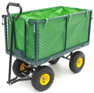Gartenwagen mit Ladebox 100kg Bollerwagen Transportwagen Ladebox groß 38x46x86cm - Bild 1 von 15
