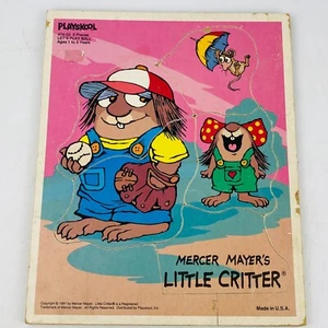 Vtg Playskool Little Critter Let's Play Ball Wood Tray Puzzle 5 Pieces 1991 - Picture 1 of 7