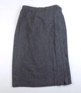 Orvis Wrap Solid Charcoal Gray Wool Skirt Size 8  - Picture 1 of 4