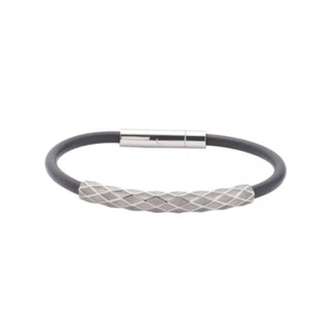 Energetix Bingen Schwarzes Armband mit rautenförmigem Edelstahlelement 3370 L - Bild 1 von 2