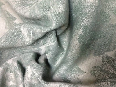 VERDE OSCURO FLORAL JACQUARD DECORACIÓN DEL HOGAR CORTINAS PESO TELA RESTOS Foto 1 de 4