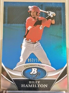 2011 Bowman Platinum Billy Hamilton #38 Blue Refractor #52/199 Rookie RC - Picture 1 of 2