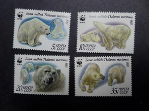 JUEGO DE 4 SELLOS DE OSOS POLARES RUSIA WWF 1987 ANIMALES SALVAJES FAUNA VIDA SILVESTRE MNH OG - Imagen 1 de 1