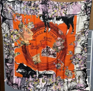 Christian Lacroix 32 inch square print scarf Plaza De Toros Paris - Picture 1 of 5