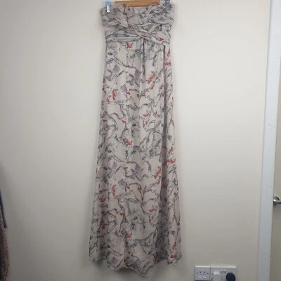 Vestido Ted Baker para mujer talla 2 UK 10 marfil sin tirantes maxi floral noche de hadas Foto 1 de 4
