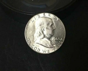1963-P Franklin Half Dollar 90% Silver Content 1963 P Higher Grade AU Inven#357  - Picture 1 of 2