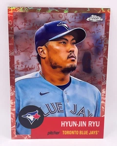 2022 Topps Chrome Platinum #105 Hyun-Jin Ryu Fuchsia Toile Atomic Refractor /75 - Picture 1 of 5