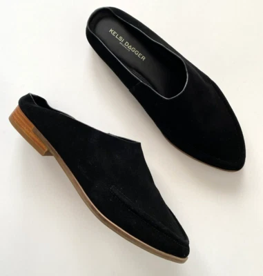 Zapatos cómodos Kelsi Dagger de gamuza mulas deslizables negros para mujer talla 8,5 EE. UU. NUEVOS Foto 1 de 4