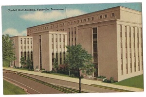 CORDELL HULL BUILDING Adjacent Capitol Nashville Tennessee Postcard TN Linen - Picture 1 of 2