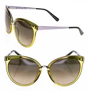 CHRISTIAN DIOR Frozen 1 Cat Eye Transparent Yellow Lilac Oversized Sunglasses - Picture 1 of 10