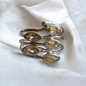 Citrine Solid 925 Sterling Silver Ring 6 - Picture 1 of 3