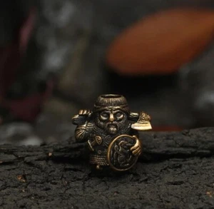 Norse Vikings Warrior With Axe Paracord Beads Hair Tube Beads Bracelet Pendant - Picture 1 of 12