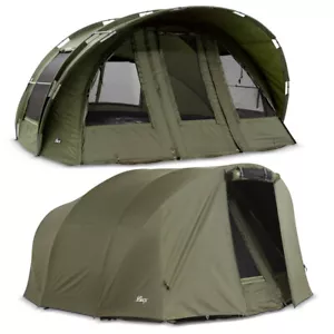 Tienda de carpas Lucx® Bivvy 2 3 4 hombres tienda de pesca Leopard XL Carp Dome + cubierta - Imagen 1 de 12