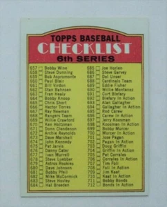 1972 Topps #604 6th Checklist Copyright Left MINT - Picture 1 of 2