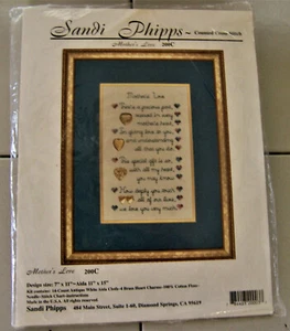  1997 Sandi Phipps Mother's Love Counted Cross Stitch Kit 7"x 11"  - Bild 1 von 4