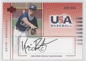 2005 USA Baseball Junior National Team Signatures Black Ink Kevin Rhoderick Auto