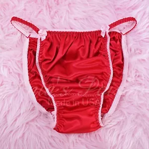 Sissy Satin Panties for MEN - Butter Soft HOT pink -Silky inside string Bikini - Picture 1 of 4