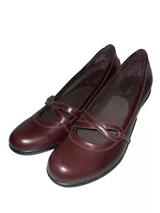 Clarks X-Strap Mary Jane Damen-Pumps Gr. 8M braune Leder-Slipper Halbschuhe 80508 - Bild 1 von 10