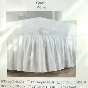 NEU Queen Bettrock weiß BISCAYNE BAY umlaufend elastisch 15" Gesamt Polyester - Bild 1 von 3