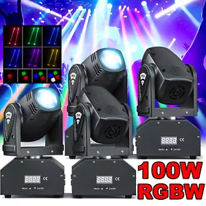 4PCS 100W LED Beam Moving Head Stage Light RGBW DMX Spot Disco DJ Party Lighting - Picture 1 of 7