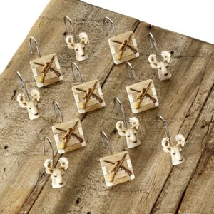 Born to Hunt Bathroom Collection - Set of 12 Shower Curtain Hooks NEW - Picture 1 of 2