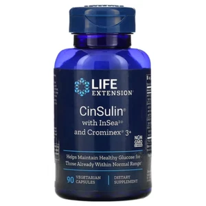 Life Extension,  CinSulin with InSea2 and Crominex 3+, 90 Vegetarian Capsules - Picture 1 of 8
