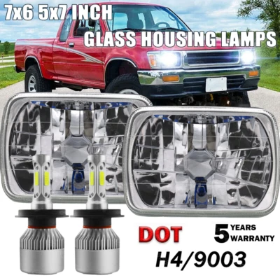 Faro LED DRL haz alto bajo haz para camioneta Toyota 1982-1995 4Runner 7x6" Foto 1 de 4