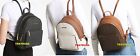 Michael Kors Adina Medium Logo Signature Backpack Black Brown Vanilla $398 NWT