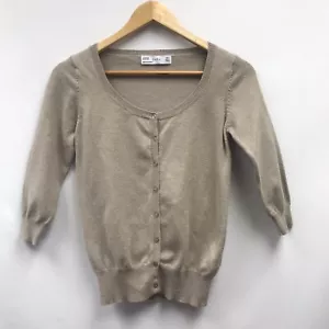 Zara Womens Size S Cardigan Sweater Beige - Picture 1 of 7