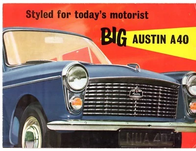 Austin A40 Mk1 Saloon 1958-1960 UK Market Foldout Sales Brochure - Image 1 of 2