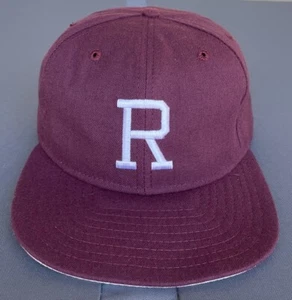 Vintage Maroon Block R Logo Hat Cap USA Made Size 7 5/8 New Era Pro Model - Picture 1 of 10