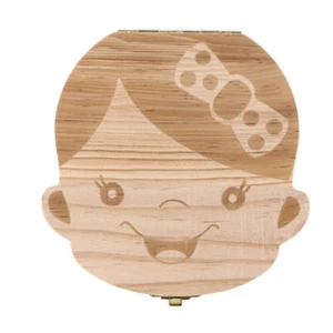 Niñas Almacenamiento Niños Pequeños Niños Nuevo Diente de Bebé Caja de Madera Guardar Dientes Reino Unido - Imagen 1 de 9
