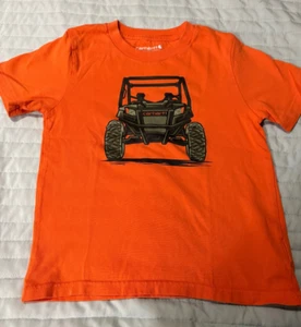 Carhartt - Boy's Orange Tee Shirt w/Graphic Quad/Side By Side - Size 6 - Picture 1 of 5