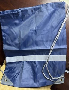 Drawstring Bag 10 Pk for Sports Polyester Navy Blue - Picture 1 of 5