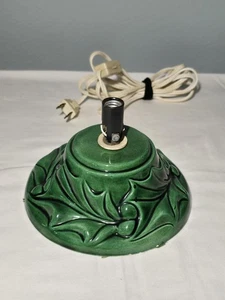 Vintage Ceramic Holland Mold Christmas Tree Base Only Green Holly Leaves 5.75" - Picture 1 of 6