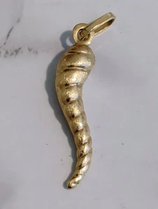 Vintage 14kt Gelbgold Italienischer Horn Anhänger 1,4 Gramm - Bild 1 von 5