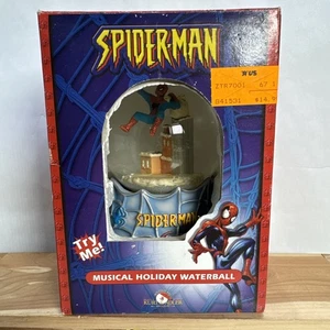 Spider-Man Snow Globe Music Box 2003 Marvel Musical Holiday Waterball Christmas - Picture 1 of 10