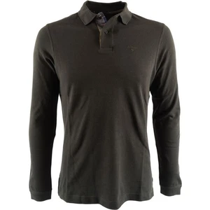 Barbour Essential Long Sleeve Tartan Pique Polo Shirt - Forest - Size L - Picture 1 of 4
