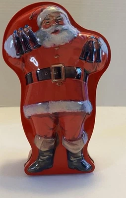 Coke Cola Santa Tin w/deck of playing cards Christmas Great Gift Idea - Image 1 of 4