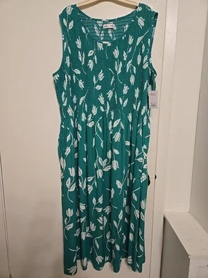 Maxi Vestido Verde Tulipán Acanalado Corpiño Mujer Talla Grande 3X Ropa de Trabajo Profesional Nuevo con Etiquetas Foto 1 de 4