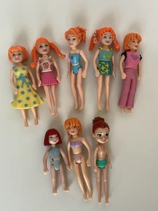 Vtg Polly Pocket Dolls Lot of Redheads/Auburn Hair Lot of 8 Y2K - Picture 1 of 10
