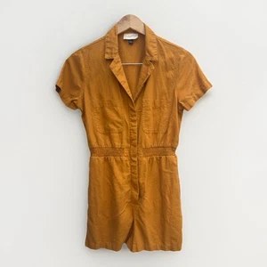 Universal Thread Rust Yellow romper Women’s Small relaxed fit 2”inseam Pockets - Picture 1 of 9