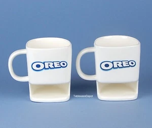 Set of 2 Nabisco Oreo Cookie Mugs (6 oz.) with Cookie Holder, UNUSED Condition! - Picture 1 of 5