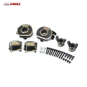 RCAWD Brass C Hub Carrier Steering Knuckle DiffCover Set for Axial 1/10 SCX10 - Picture 1 of 8