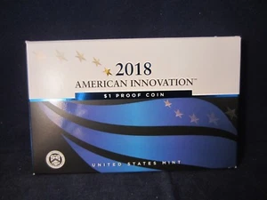 2018-S One MIRROR PROOF INNOVATION DOLLAR 1st PATENT G. WASHINGTON COA & BOX - Picture 1 of 8