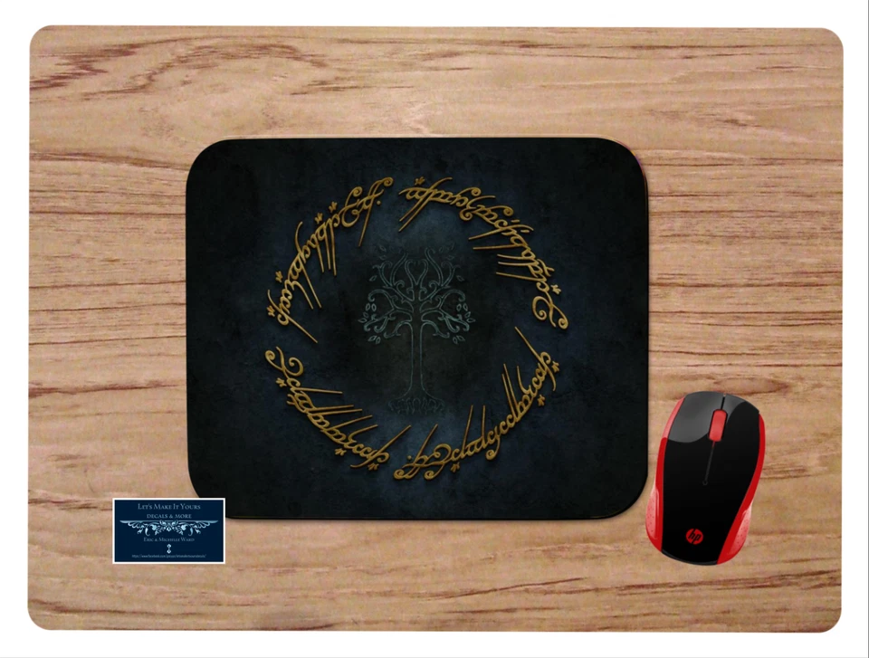 LORD OF THE RINGS SYMBOL CUSTOM MOUSE PAD MAT NON-SLIP HOME OFFICE GIFT DISNEY - Image 1 of 1