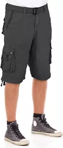 North 15 Mens Belted Cotton Army Military Style Multi Pocket Cargo Short - Imagen 1 de 16