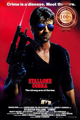COBRA SYLVESTER STALLONE 1986 MOVIE FILM ORIGINAL ART PRINT PREMIUM POSTER - Image 1 of 4